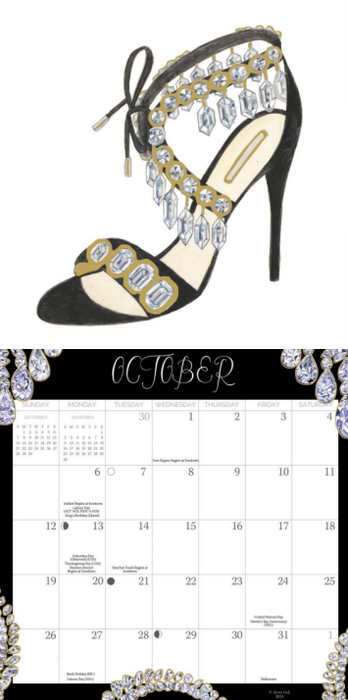 2025 Exquisite Shoes Wall Calendar