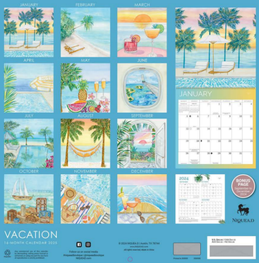 2025 Vacation Wall Calendar