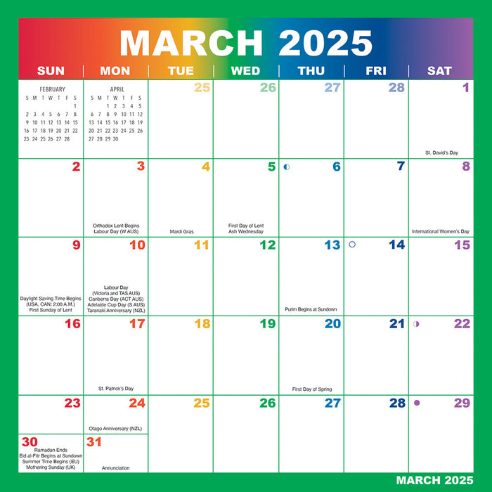 2025 Rainbow Magic Grip Wall Calendar