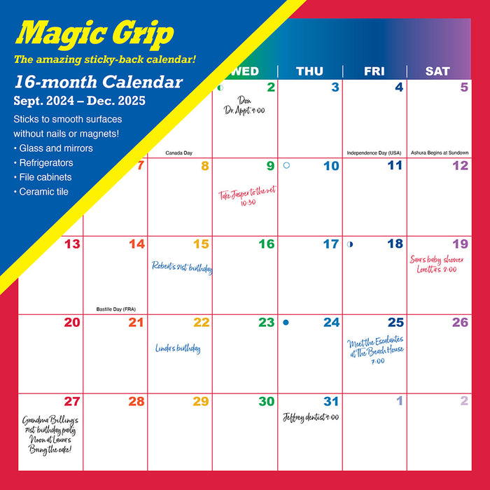 2025 Rainbow Magic Grip Wall Calendar