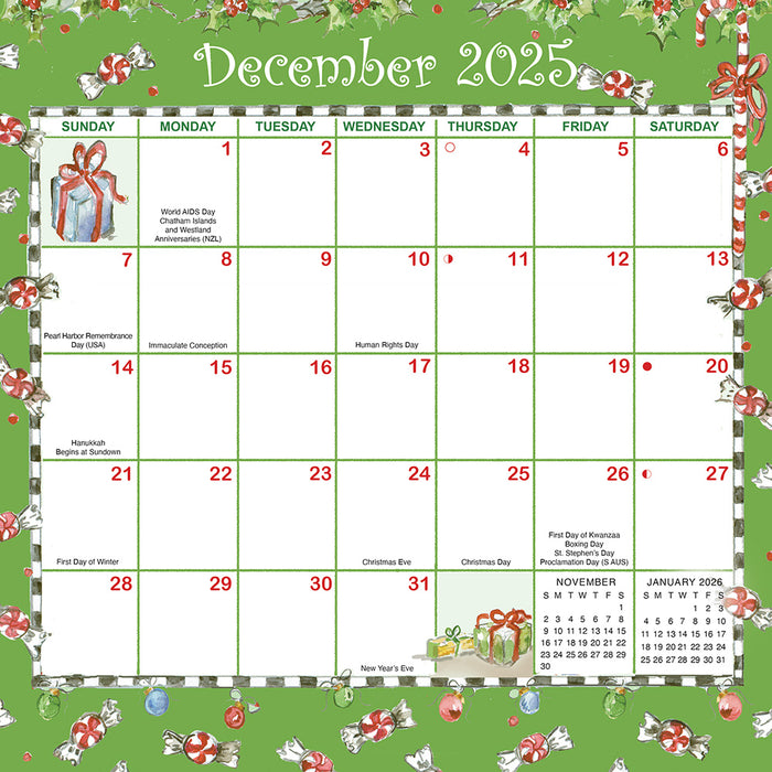 2025 Joyful Seasons Magic Grip Wall Calendar