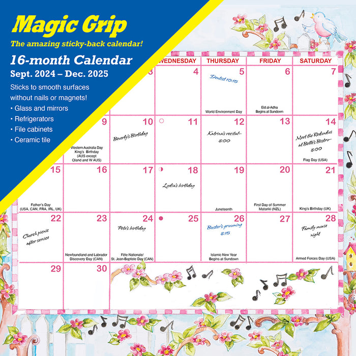 2025 Joyful Seasons Magic Grip Wall Calendar