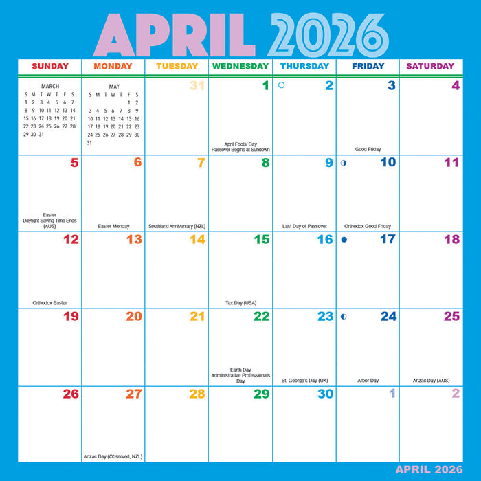 Rainbow Magic Grip 2026 Square Wall Calendar