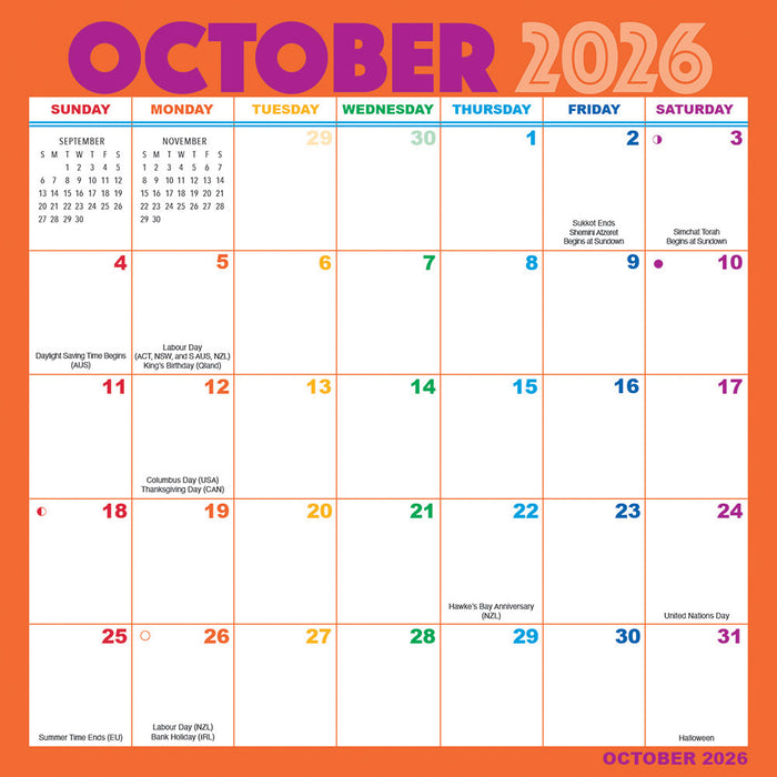 Rainbow Magic Grip 2026 Square Wall Calendar