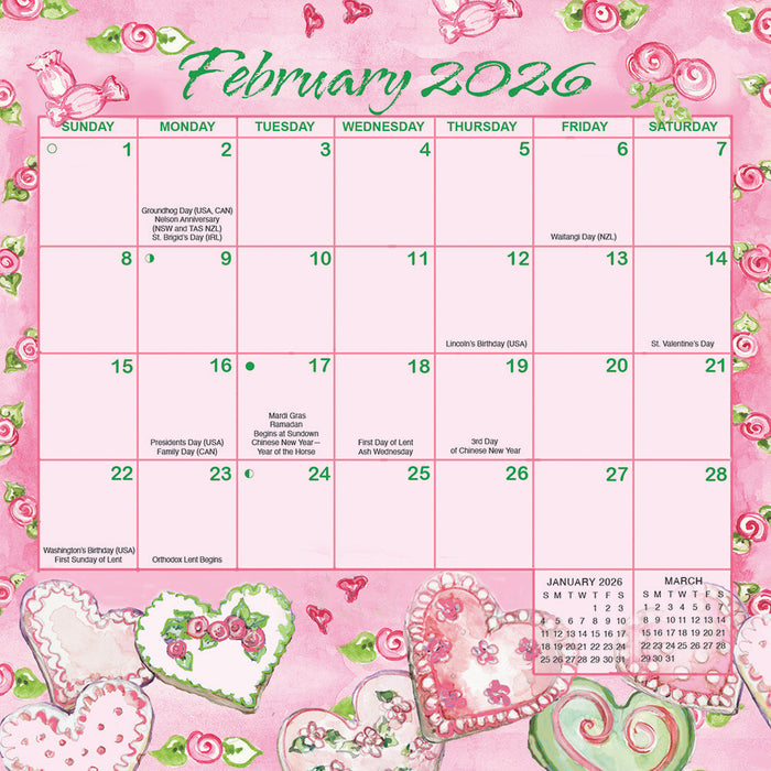 Joyful Seasons Magic Grip 2026 Square Wall Calendar