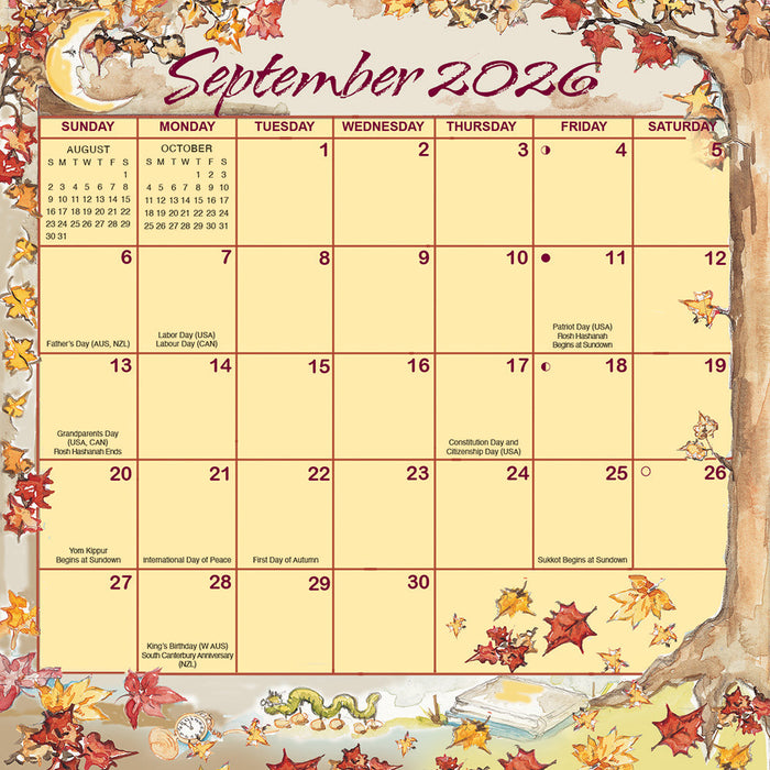 Joyful Seasons Magic Grip 2026 Square Wall Calendar