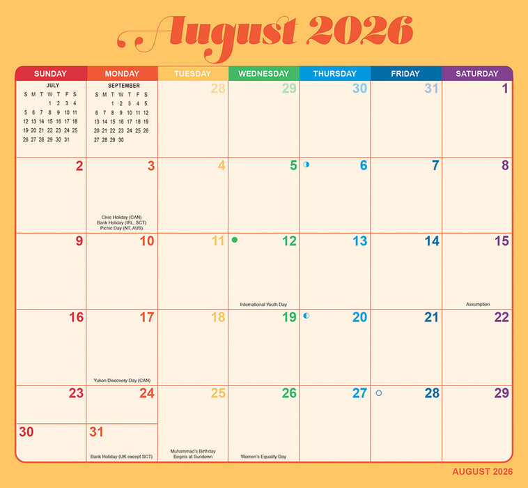 Rainbow Jumbo Magic Grip 2026 Large Wall Calendar