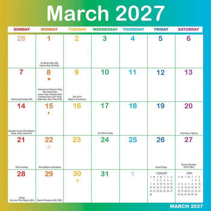 Rainbow Magic Grip 2027 Square Wall Calendar