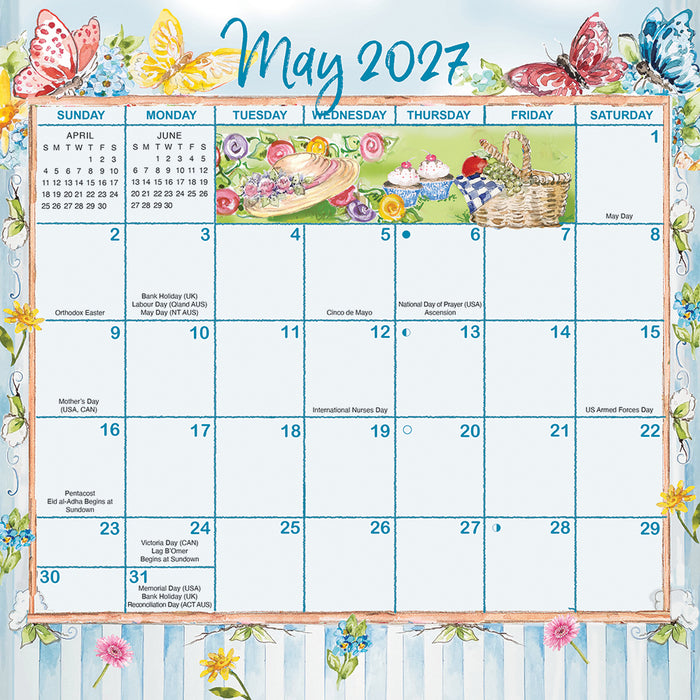 Joyful Seasons Magic Grip 2027 Square Wall Calendar