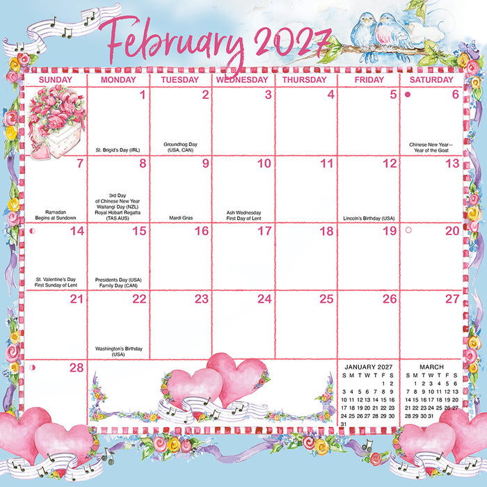 Joyful Seasons Magic Grip 2027 Square Wall Calendar