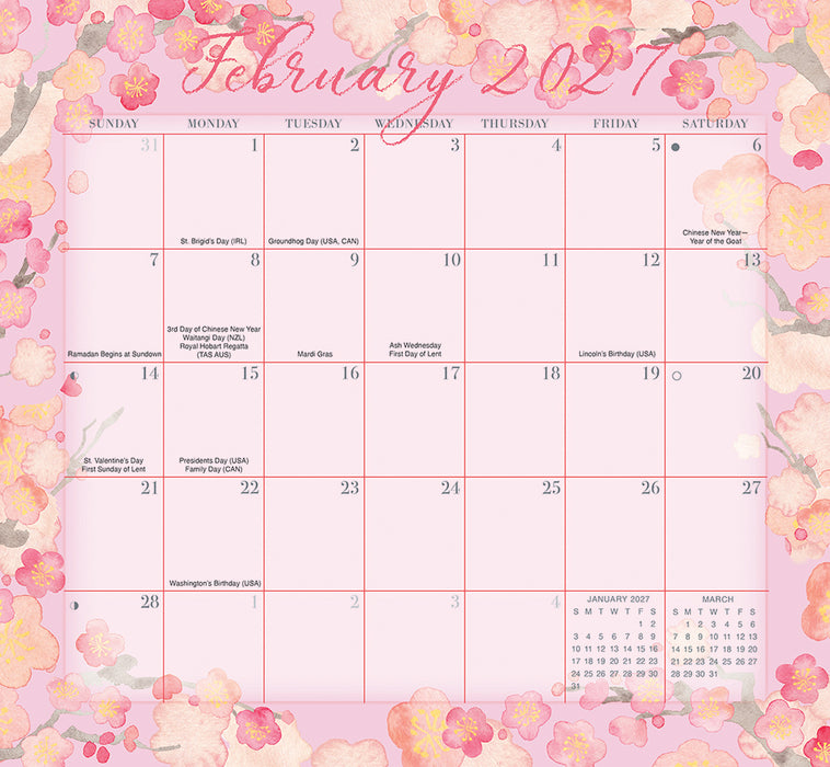 Floral Jumbo Magic Grip 2027 Large Wall Calendar