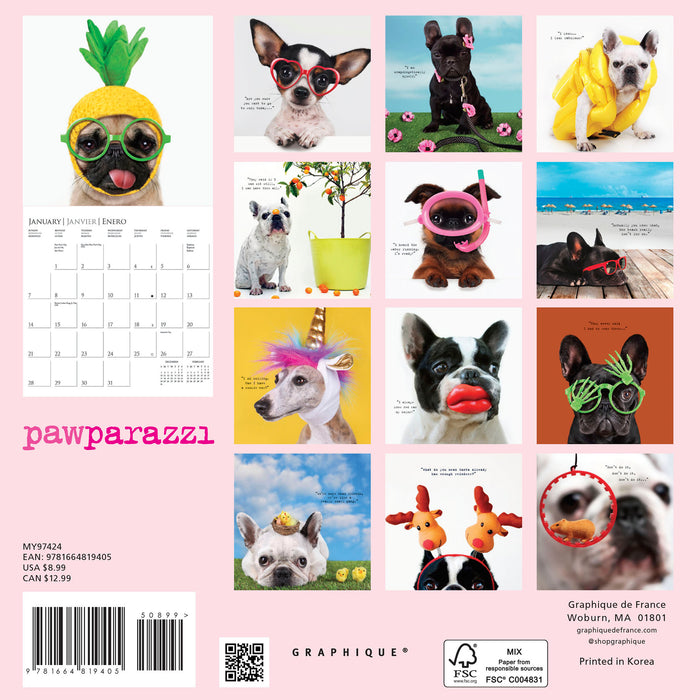 2024 Pawparazzi Mini Wall Calendar