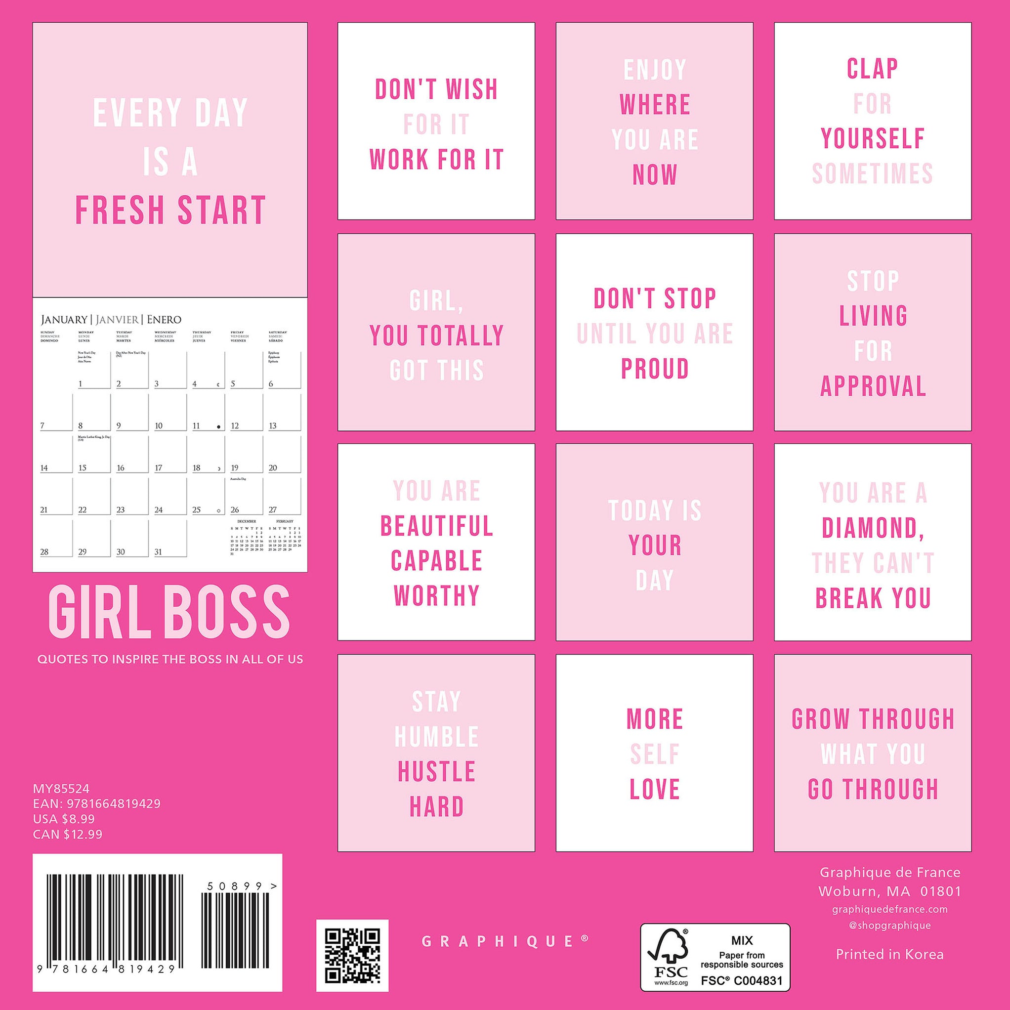 2024 Girl Boss Mini Wall Calendar — Calendar Club