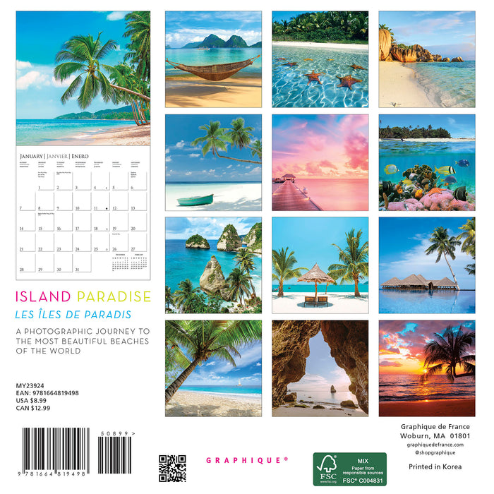 2024 Island Paradise Mini Wall Calendar