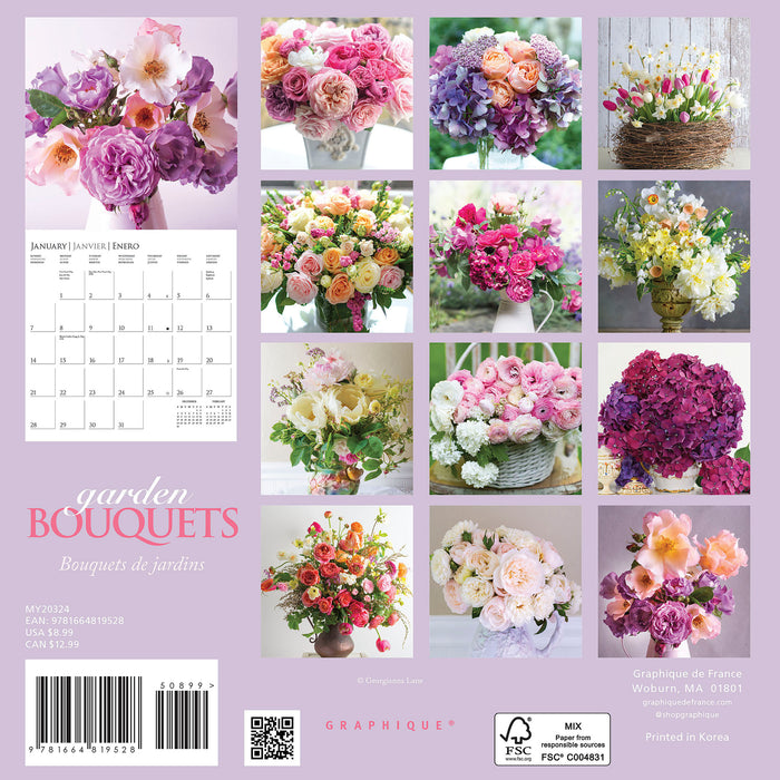 2024 Garden Bouquets Mini Wall Calendar