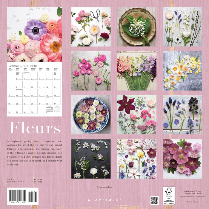 2024 Fleurs Wall Calendar