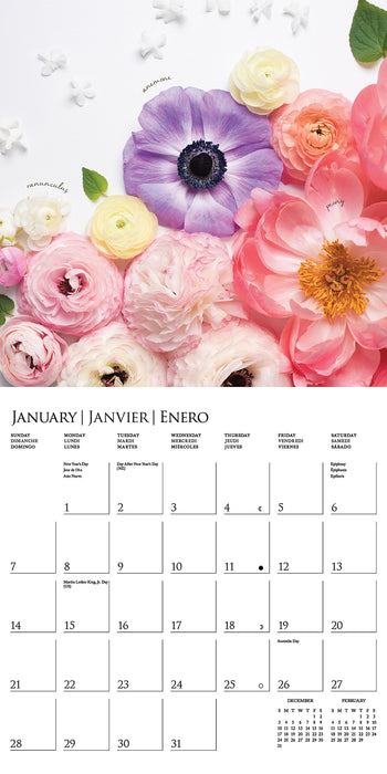 2024 Fleurs Wall Calendar