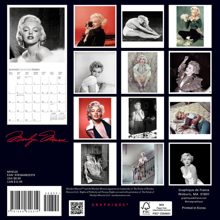2024 Marilyn Monroe Mini Wall Calendar
