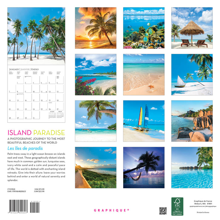 2024 Island Paradise Wall Calendar