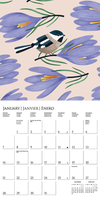 2024 Fancy Feathers Wall Calendar