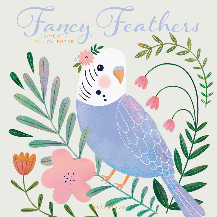 2024 Fancy Feathers Wall Calendar