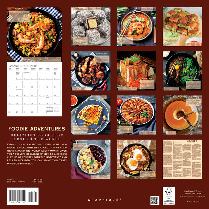 2024 Foodie Adventures Wall Calendar