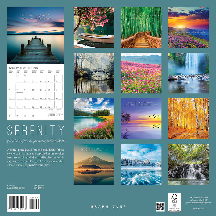 2024 Serenity Wall Calendar