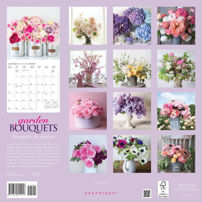 2024 Garden Bouquets Wall Calendar