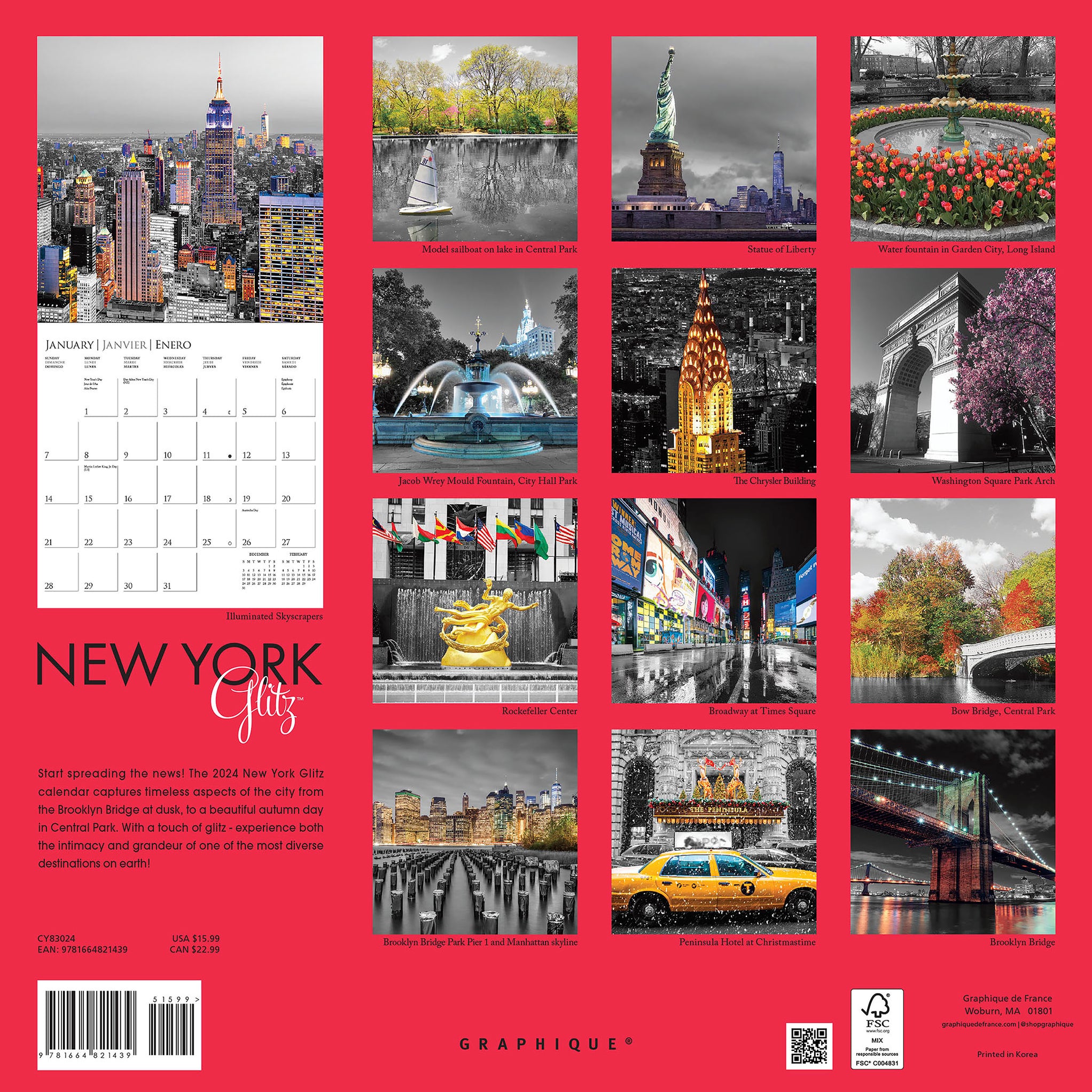 2024 New York Glitz Wall Calendar — Calendar Club