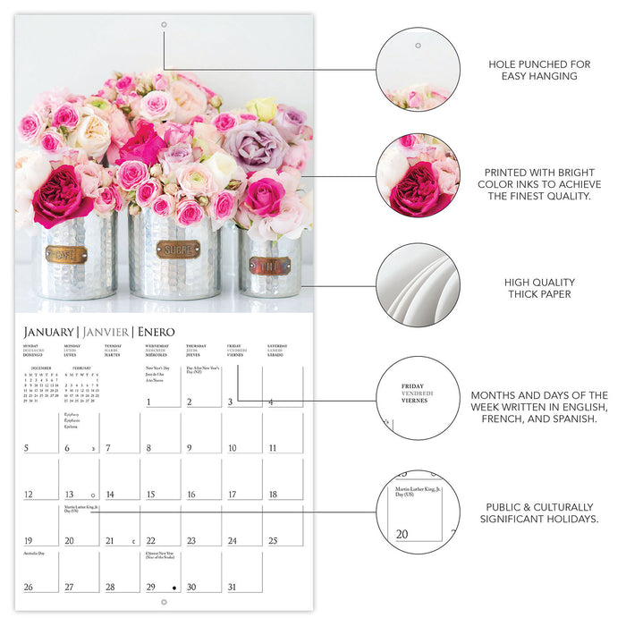 2025 Garden Bouquets Mini Wall Calendar