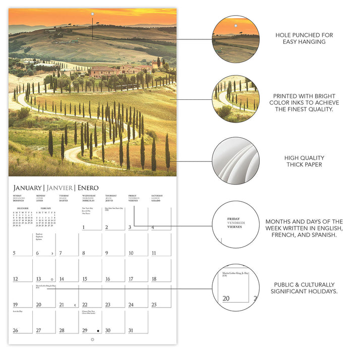 2025 Tuscany Wall Calendar