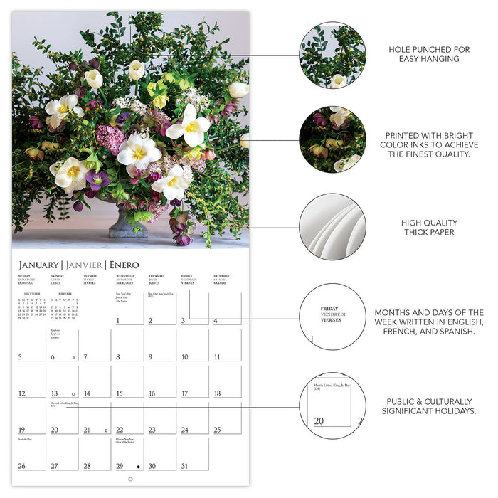 2025 Garden Bouquets Wall Calendar