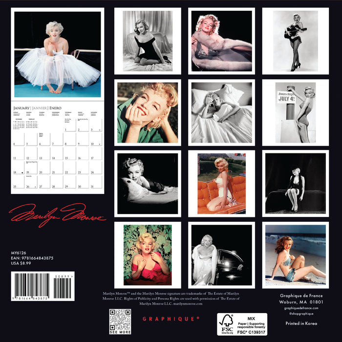 Marilyn Monroe 2026 Mini Wall Calendar