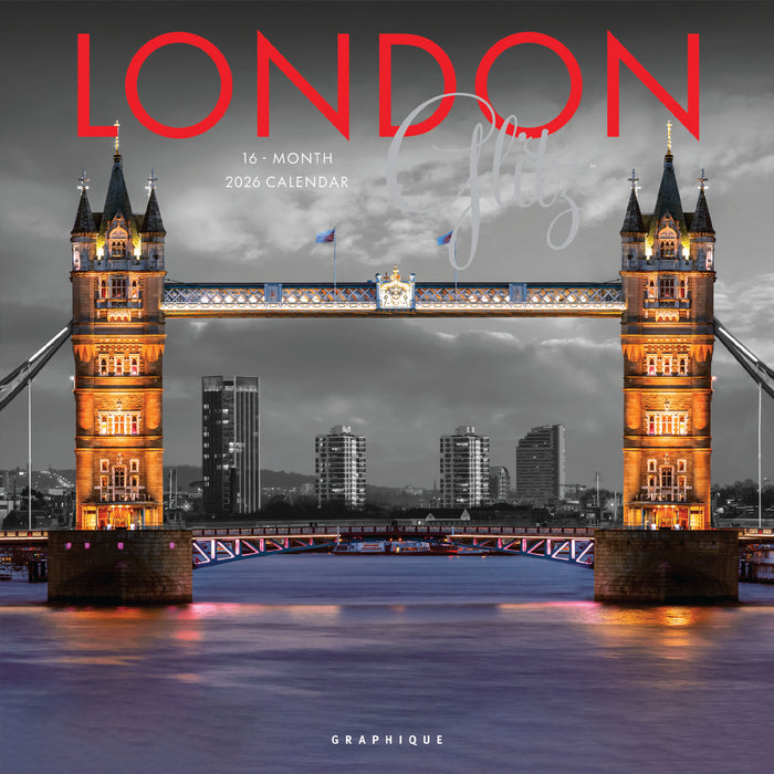 London Glitz 2026 Square Wall Calendar