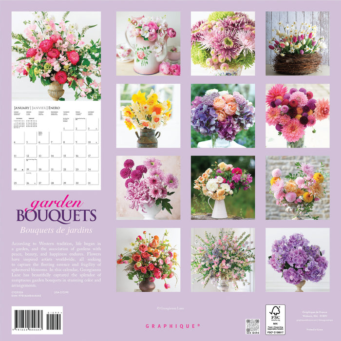 Garden Bouquets 2026 Square Wall Calendar