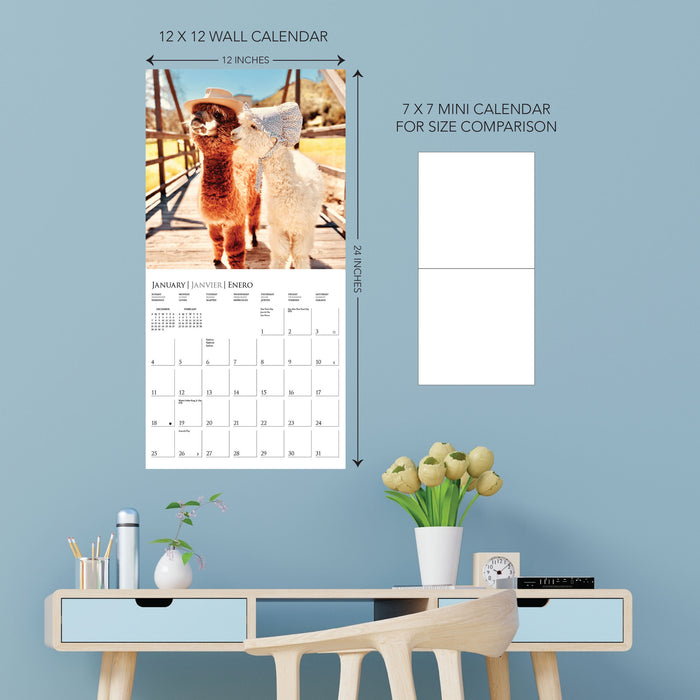 Litte Alpaca on the Prairie 2026 Square Wall Calendar