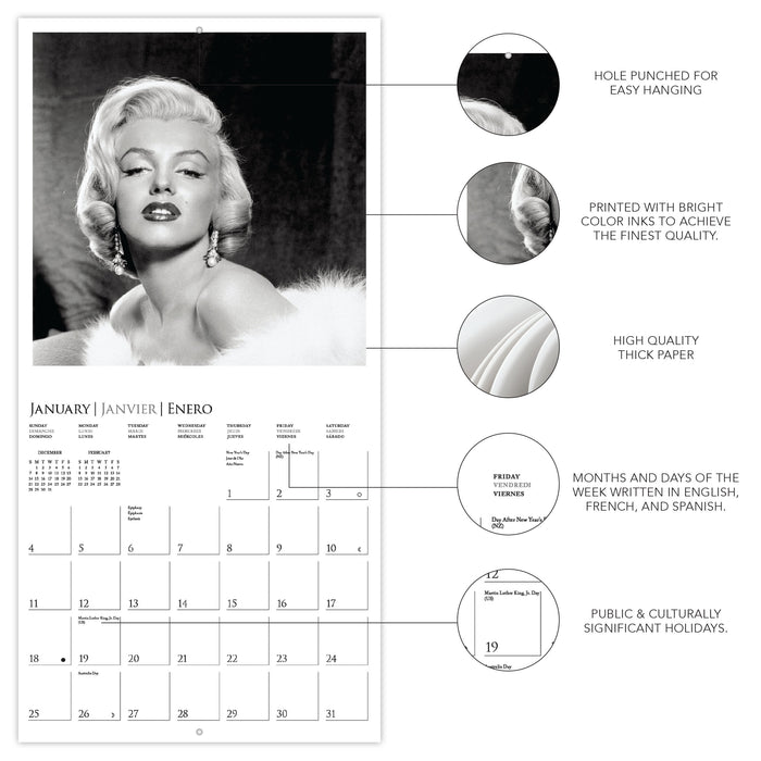 Marilyn Monroe 2026 Square Wall Calendar