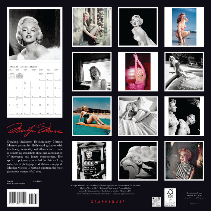 Marilyn Monroe 2026 Square Wall Calendar