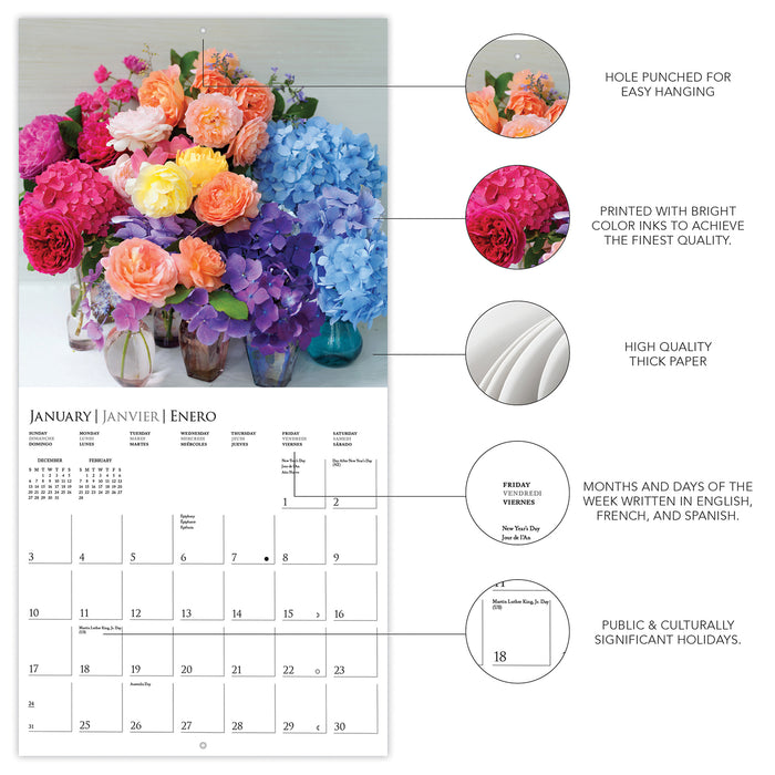 Garden Bouquets 2027 Square Wall Calendar