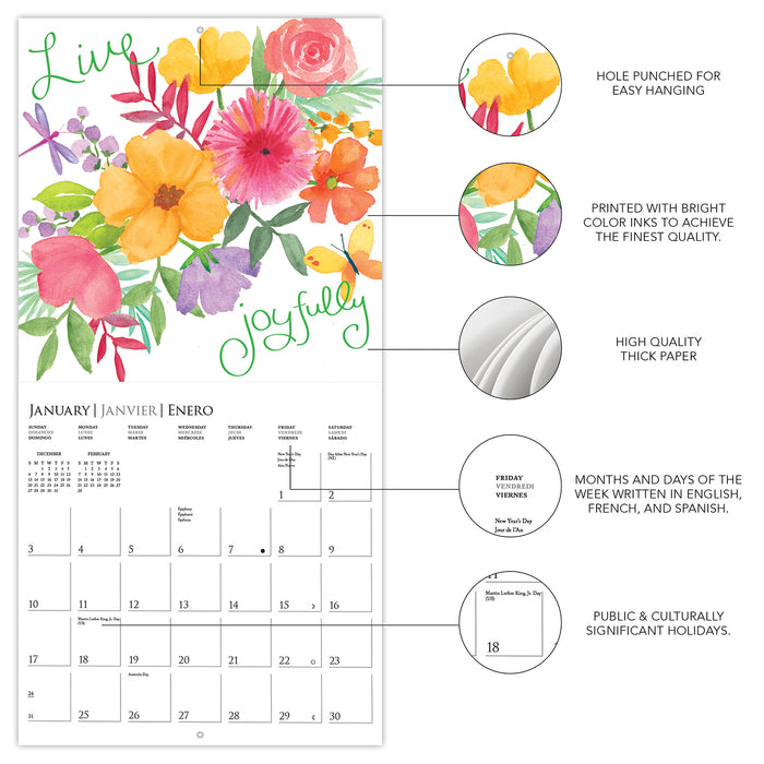 Live Love Laugh 2027 Square Wall Calendar