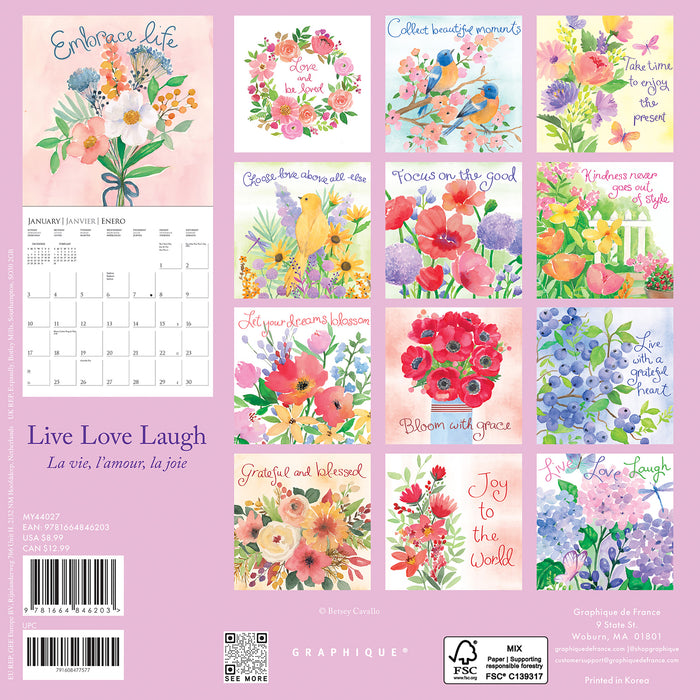 Live Love Laugh 2027 Mini Wall Calendar