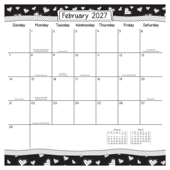 Sisters are Forever Friends 2027 Square Wall Calendar