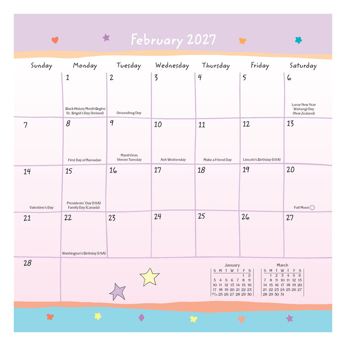 Girls Rule 2027 Mini Wall Calendar