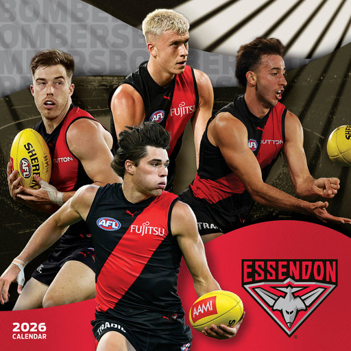 AFL Essendon Bombers 2026 Square Wall Calendar