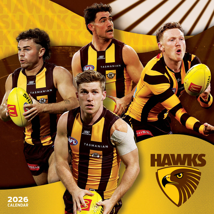 AFL Hawthorn Hawks 2026 Square Wall Calendar