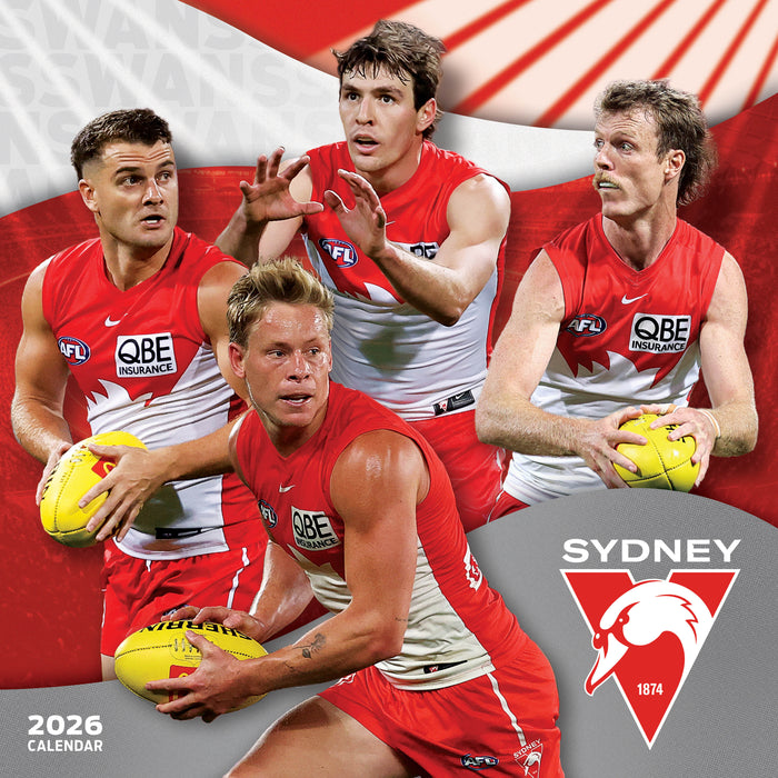 AFL Sydney Swans 2026 Square Wall Calendar