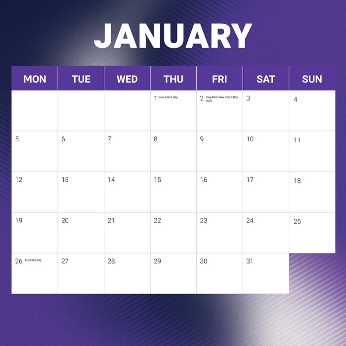 NRL Melbourne Storm 2026 Square Wall Calendar