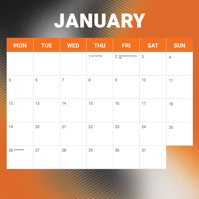 NRL Wests Tigers 2026 Square Wall Calendar