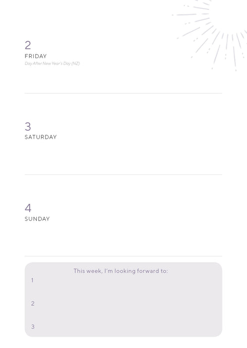 Mindfulness 2026 Weekly Diary