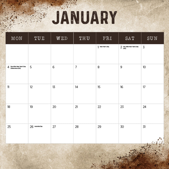 Working Class Man 2027 Square Wall Calendar